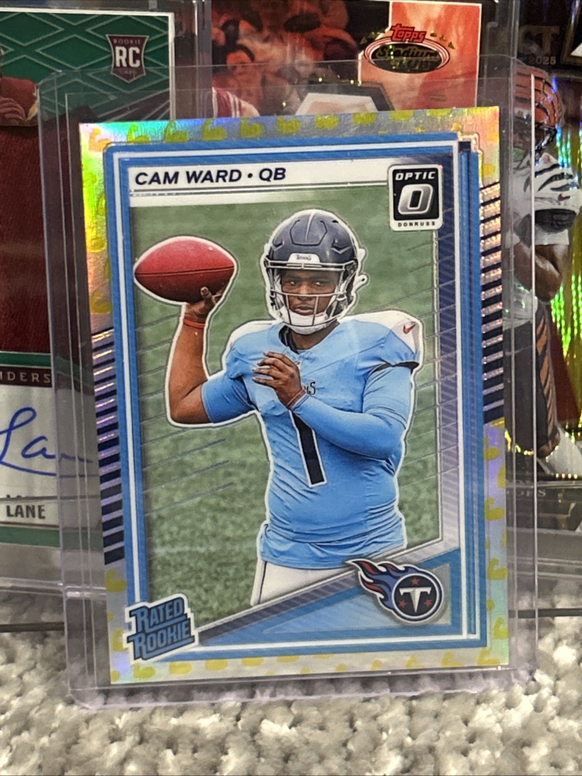 2025 Donruss Optic CAM WARD Rated Rookie Flex Emoji Prizm /199 #293 Titans