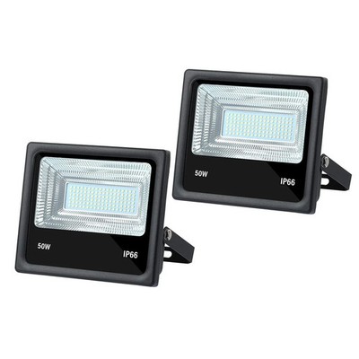 2 PCS DC 12V LED Flood Light 50W 4500lm 6500K Daylight White Outdoor Security...