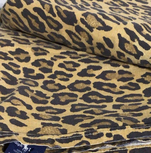 RALPH LAUREN ARAGON LEOPARD CHEETAH ANIMAL PRINT TWIN FLAT SHEET