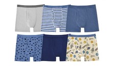 Member's Mark Boys Soft Waistband Organic Cotton Boxer Briefs, 6Pack Size S 6/7