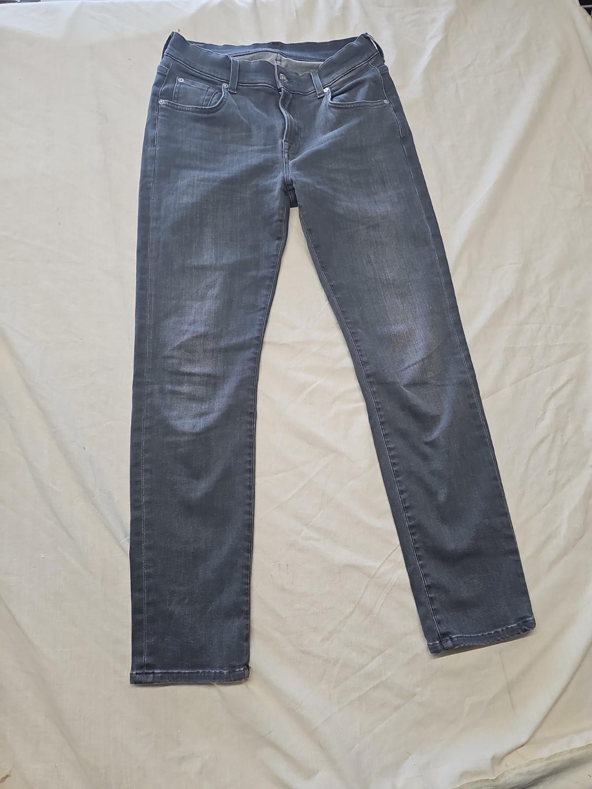 7 For All Mankind Slim Fit Grey Wash Denim Jeans A 1201 image 3
