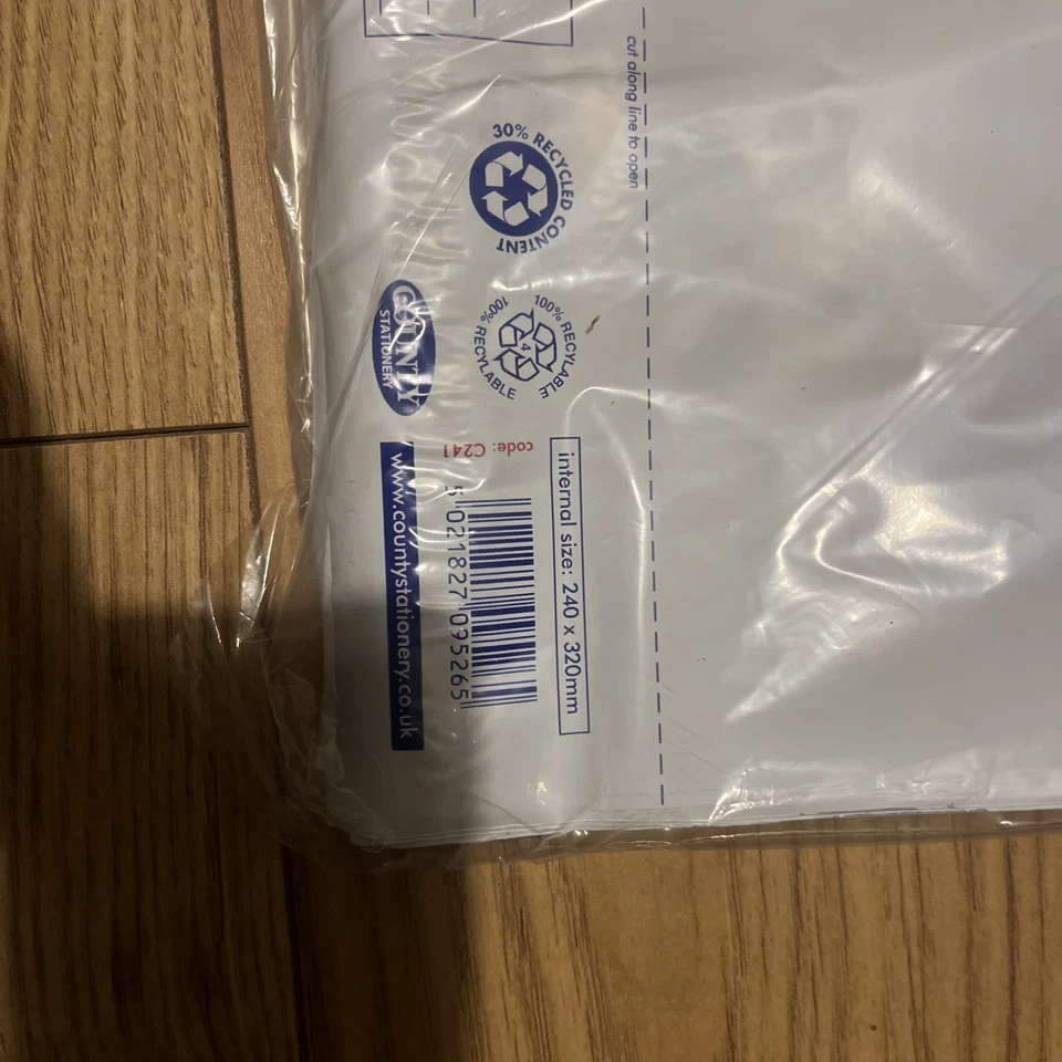 COUNTY STATIONERY County Polythene Envelope Mail Bags MEDIUM (Pack Of 25) C241 240mm x 320mm