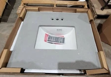 HDC Sparkling Gray  25"Wx22"D Engineered Marble Vanity Top Gray w/White sink 47C