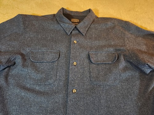Pendleton Authentic Board Shirt Men's Size XXL 100% Virgin Wool Solid Blue - Picture 6 of 20