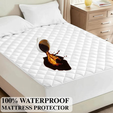 100 Waterproof Mattress Protector Quilted Mattress Pad Cover Breathable Fitted