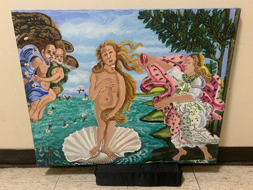 ÖL AUF LEINWAND GEMÄLDE AFRIKA AMERIKANISCHER KÜNSTLER "THE BRITH OF VENUS"Y.SMITH 24x 30er - Bild 4 von 6