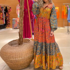 FARM Rio Floral Royalty Patch Maxi Dress Size S