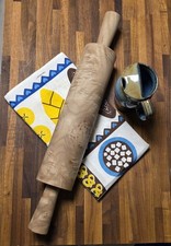 Vintage Signed oversized 23.5 inch Rolling Pin Solid Wood One Piece 3.5 lbs.