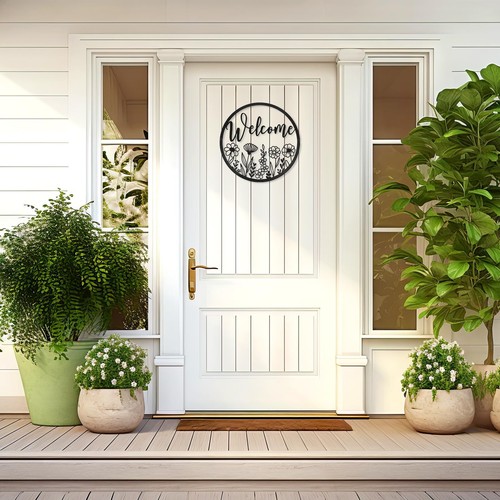 Welcome Metal Sign Wall Decor Art11.8 inch Black Metal Welcome Wall DecorWelc... - 第 6/7 張圖片