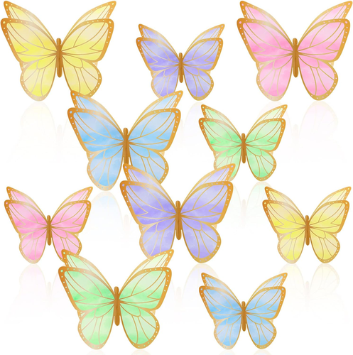 15 Pieces Golden Butterfly Table Centerpiece Butterfly Birthday Party Decoration