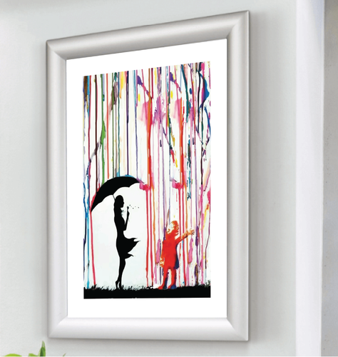 PARAGUAS DE COLOR RAIN GIRL SIN ENMARCAR PÓSTER ENMARCADO IMPRESIÓN DE PARED ARTE GRAFFITI A3 A4 - Imagen 7 de 17