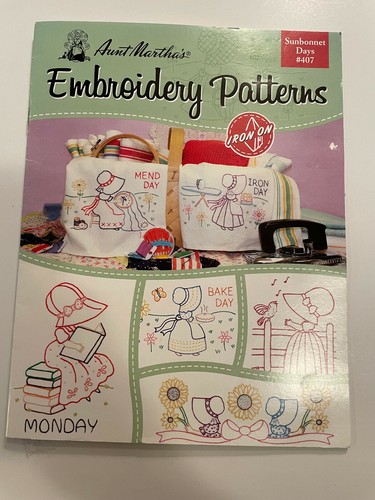 Aunt Martha's Embroidery Iron On Transfer Pattern Chart Book - You Pick - Foto 16 di 17
