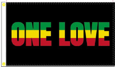 3X5 ONE LOVE JAMAICAN COLORS HERITAGE FLAG BANNER 100D W/ GROMMETS