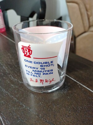 Vintage 1960s Novelty RX Dr. D. M. High~NASHVILLE LOW BALL GLASS B13