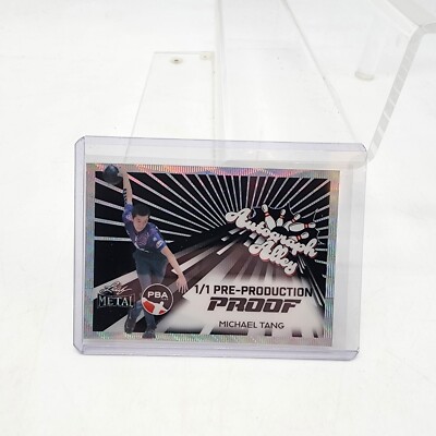 2024 Leaf PBA Metal Bowling Michael Tang Autograph Alley 1/1 Black Proof