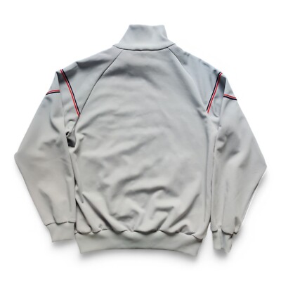 Vintage 70/80s Descente Adidas Track Jacket Gray Red 3 Stripe