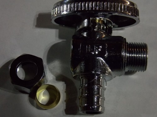 7PIECES 1/2" PEX X 3/8"OD BRASS 1/4 TURN ANGLE STOP VALVE (LEAD-FREE BRASS) - Picture 2 of 3