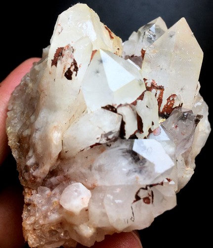 190gRARE Natural Hollandite Star Quartz CRYSTAL Cluster Point&Trapiche Hair O380 - Picture 10 of 11