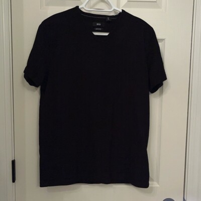 Hugo Boss Women's Black Relaxed Fit Pima Cotton T-Shirt Sz Large Casual Comfort