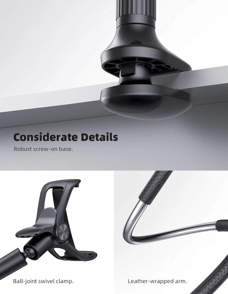 Phone Holder Bed Gooseneck Mount - Lamicall Cell Phone Clamp Clip for Desk, Flex - Image 4 of 4
