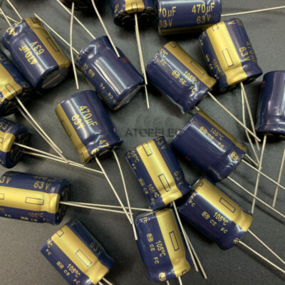 Condensatori Elettrolitici Audio Panasonic Serie FC 105°C - 1-1000uF 25-63V (lotto Da 4-20 Pezzi)