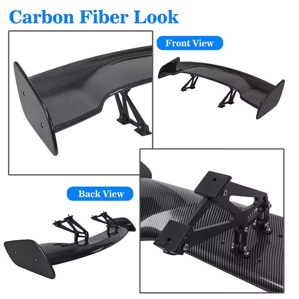 For Audi R8 57" Rear Trunk Spoiler GT Style Racing Wing Adjustable Carbon Fiber 