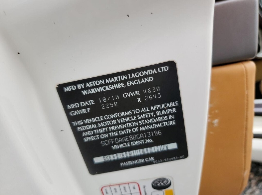 2011 ASTON MARTIN DB9 6.0L ENGINE RIGHT COMPUTER CONTROL MODULE ECM UNIT OEM