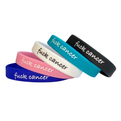 5er Pack F*ck Krebs Armband für Brust Hoden Prostata Eierstock Lungen Haut 
