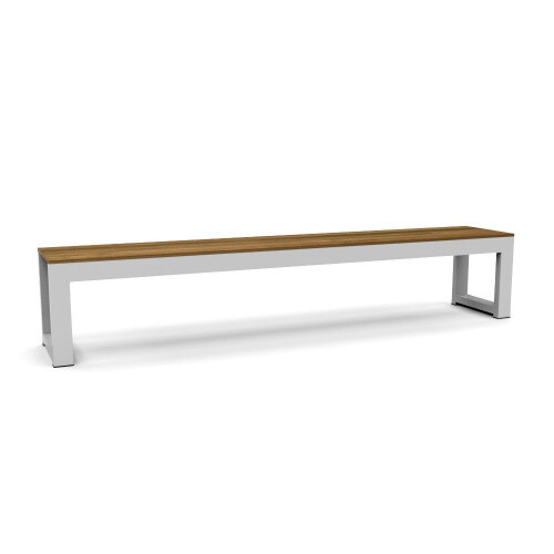 Outflexx Gartenbank Edelstahl Teak 220x40x45xm X Gestell Rustikal Geburstet Gunstig Kaufen Ebay