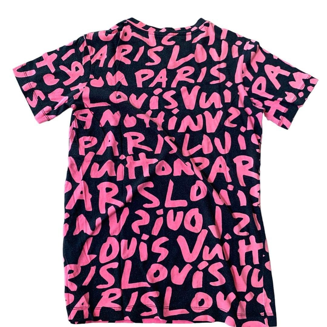 Louis Vuitton Monogram Graffiti T-Shirt Tops Women Size S Pink Black From  Japan