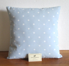 Image of SET of 2 x CUSHION COVERS - LIGHT BLUE POLKA DOT DOTTY - COUNTRY COTTAGE 16"