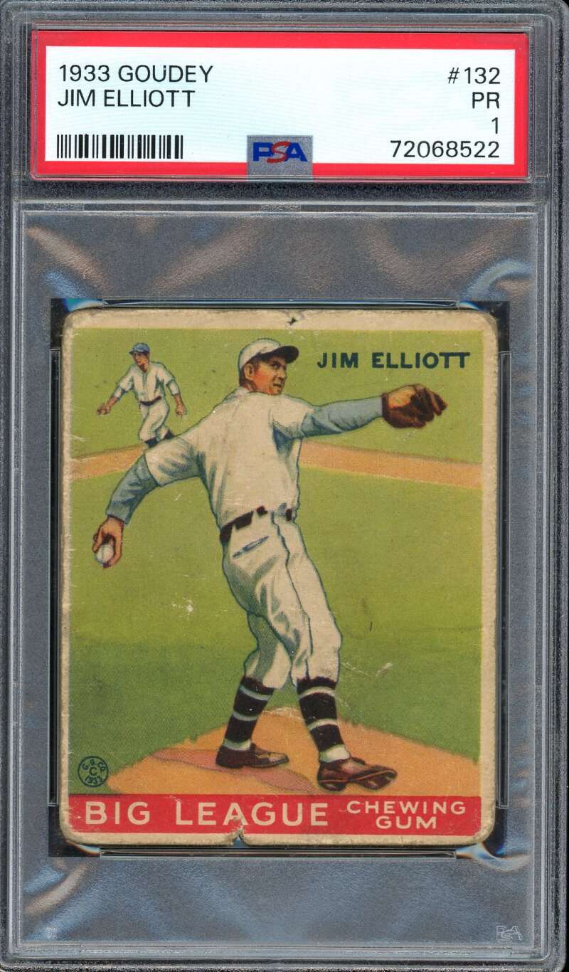 1933 Goudey 132 Jim Elliott PSA 1