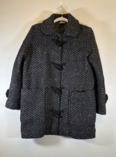 BRANIGAN WEAVERS Ladies Lined Coat Size M 100% Wool Toggle Duffle