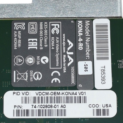 AJA KONA-4-R0 4-Kanal SD/HD/FHD SDI PCIe 2.0 x8 Video I/O Karte VDCM-OEM-KONA4 - Bild 4 von 5