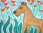 Irish Terrier Garden Wonder Dog Pop Wall Art Signed Limited Print 8 x 10 Ksams