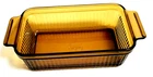 Vintage Anchor Hocking Amber Glass Loaf Baking Pan  1409