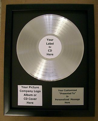 Personalized Platinum LP Album Record Music Award+Custom Plaque CD