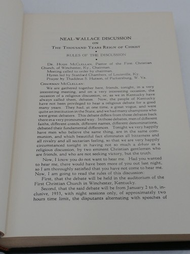 1933 Neal-Wallace Discussion on the Thousand Years Reign of Christ Debate Book - Bild 14 von 20
