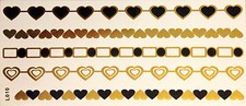 Flash Temporary Adhesive Tattoo Gold Black 5 Pieces Bracelet Necklace Foot L10