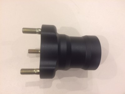 Paar Go Kart Vorderradnabe 55 mm schwarz eloxiert mit 17 mm Lagern / 8 mm Stehbolzen