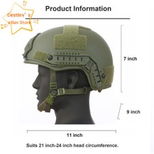 In US Level 3 BALLISTIC IIIA Bulletproof FAST Green Black Tactical Helmet UHMWPE