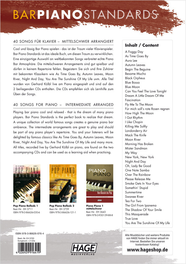Thumbnail - Gerhard Kölbl / Bar Piano Standards (mit 2 Cds)
