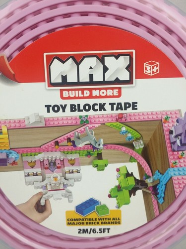 Zuru Max Build Toy BLOCK TAPE 4 Stud Wide Lilac Pink 2M/6.5Ft Brick Compatible - Picture 3 of 6