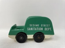 Vintage Fisher Price Little People Sesame Street Sanitation Dept Garbage Truck