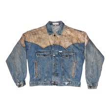 Vintage Guess Jeans Denim & Leather Georges Marciano Jacket Western Small