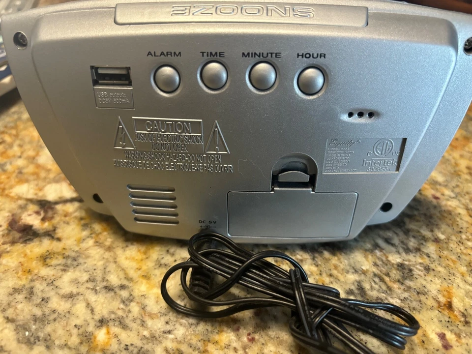 Equity Blue Color Digital Alarm Clock Gray Black Blue - Image 4 of 4