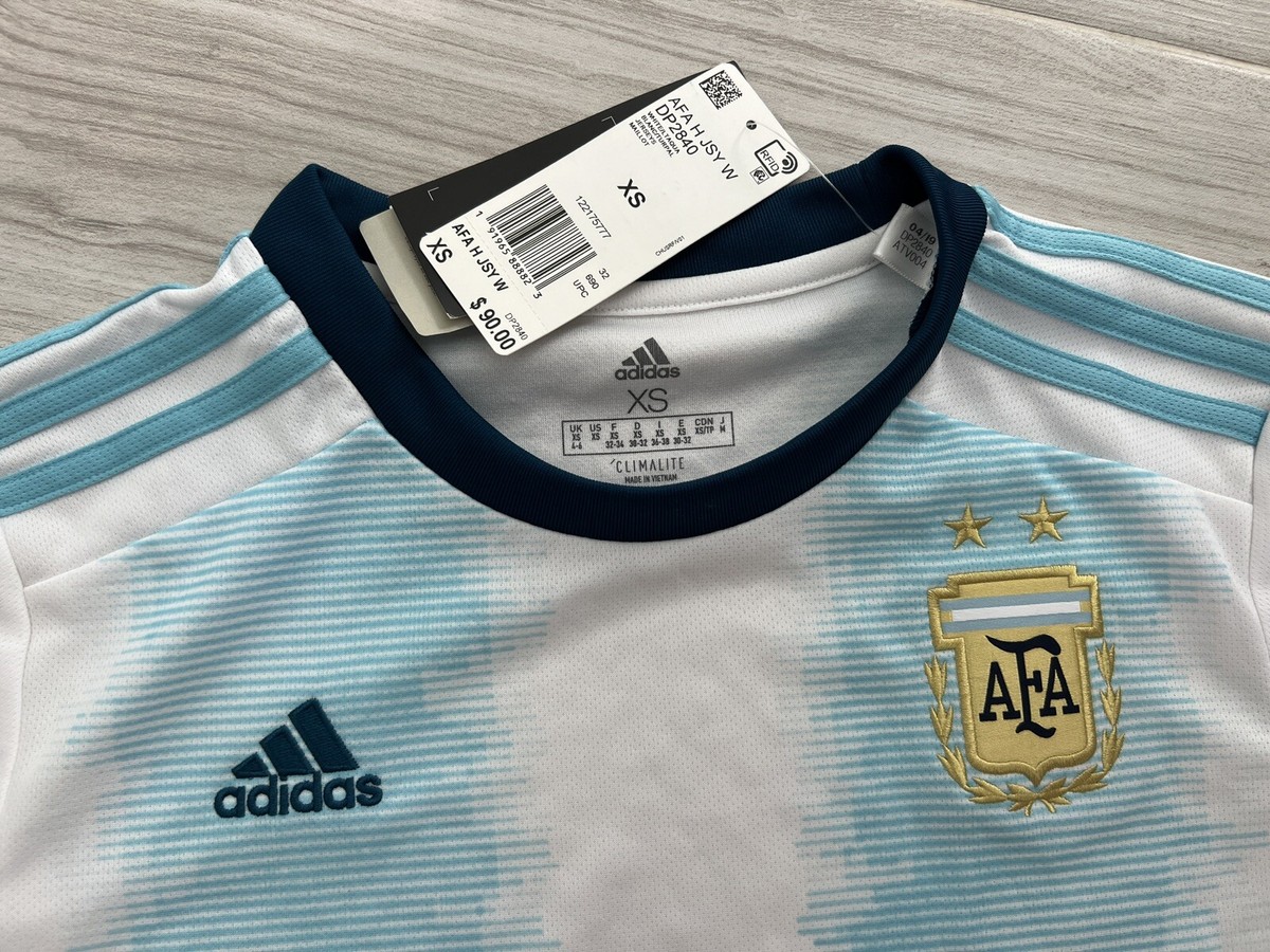 ADIDAS ARGENTINA 2019-20 HOME JERSEY White-Blue Women XS WITH TAG AFA