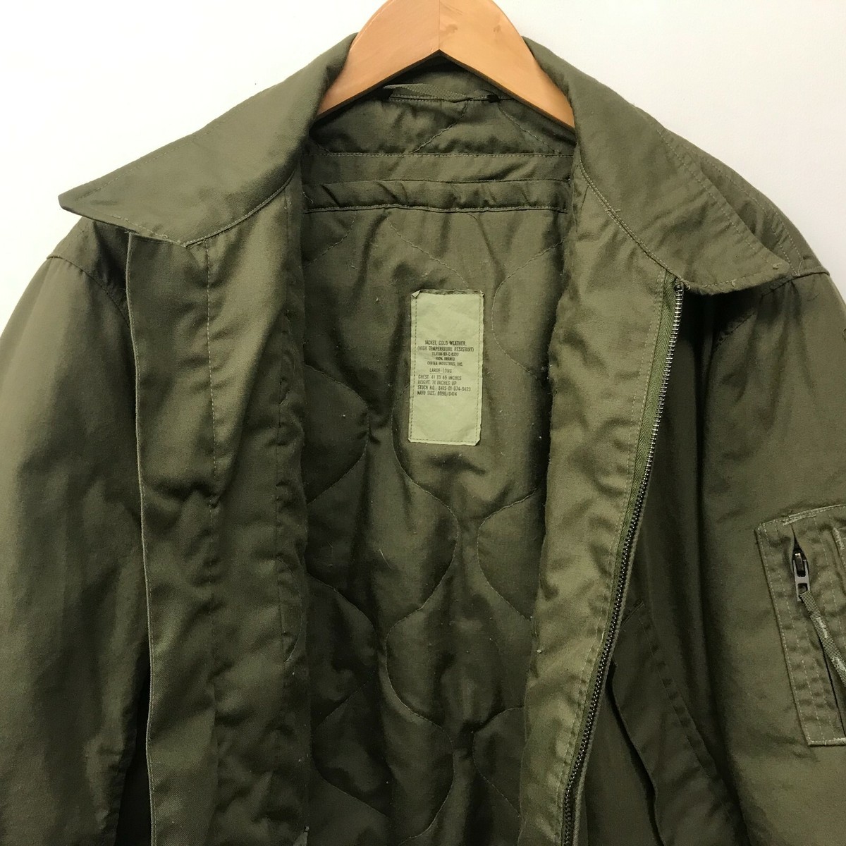 Cold Weather Combat Vehicle Tanker CVC Jacket Size L/L US