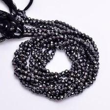100 Natural Black Spinel Gemstone Round Faceted Beads 3X3 mm Strand 13" EB-231