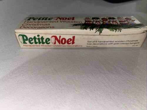 De colección Petite Noel 6 Adornos de Navidad de Madera Pintados a Mano Papá Noel Ángeles Muñecos de Nieve - Imagen 3 de 18